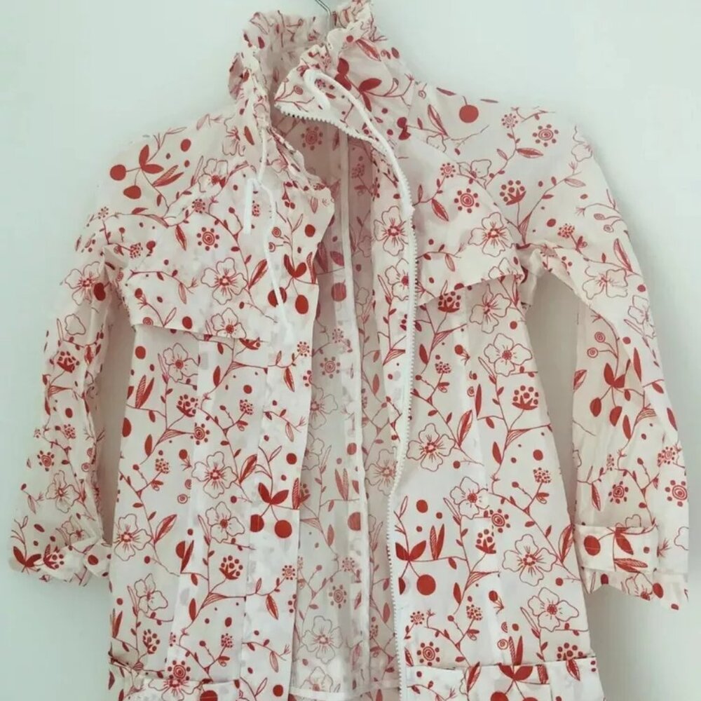 MISS BLUMARINE Girls rain jacket windbreaker rain Jacket, Size 6-7